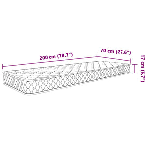 Στρώμα με Αφρό Μνήμης Λευκό 70x200x17 εκ. μαλακό
