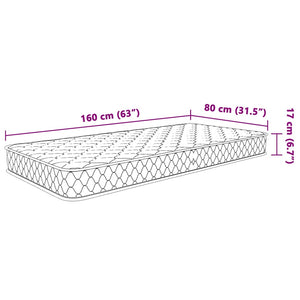 Στρώμα με Αφρό Μνήμης Λευκό 80x160x17 εκ. μαλακό - Pakobazaar