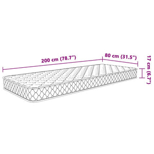 Στρώμα με Αφρό Μνήμης Λευκό 80x200x17 εκ. μαλακό
