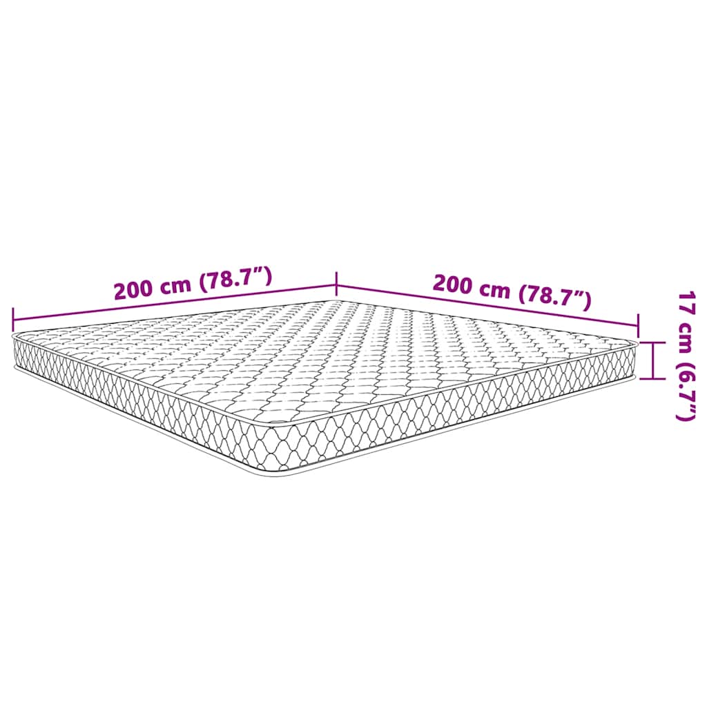 Στρώμα με Αφρό Μνήμης Λευκό 200x200x17 εκ. μαλακό