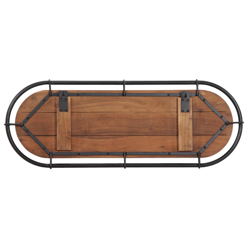 Κρεμάστρα Τοίχου με 5 Γάντζους Μασίφ Ανακυκλωμένο Ξύλο - Pakobazaar