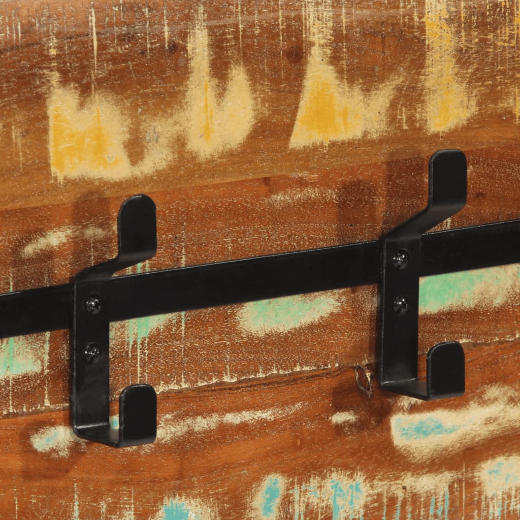 Κρεμάστρα Τοίχου με 5 Γάντζους Μασίφ Ανακυκλωμένο Ξύλο - Pakobazaar