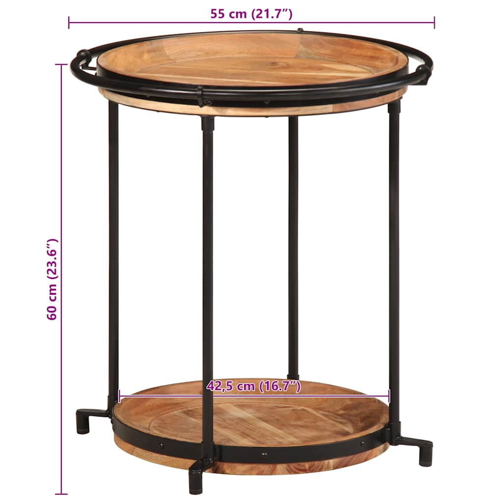 Τραπεζάκι Ø55x60 cm μασίφ ξύλο ακακία - Pakobazaar