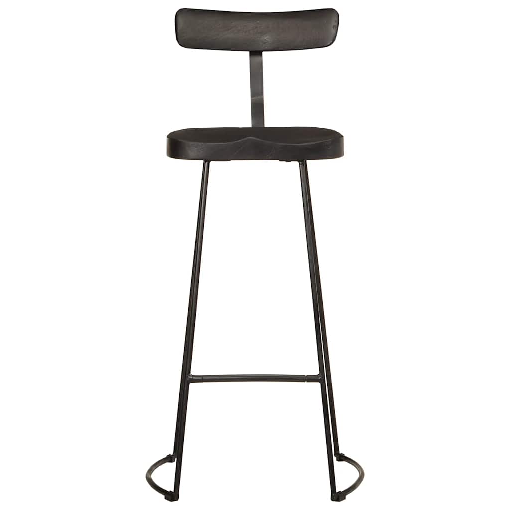 Bar Stools 2 τεμάχια Μαύρο 49x43x103 cm Στερεό ξύλο Mango - Pakobazaar