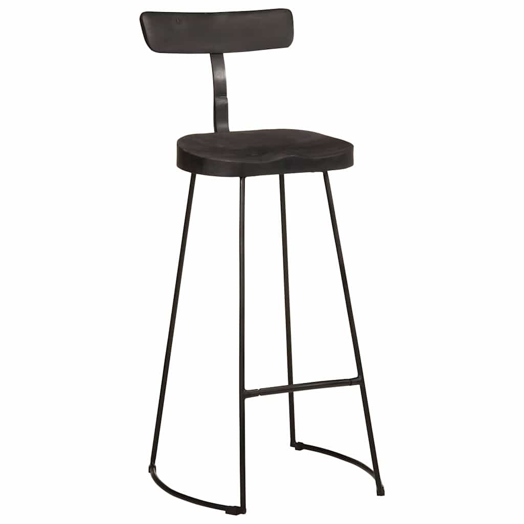 Bar Stools 2 τεμάχια Μαύρο 49x43x103 cm Στερεό ξύλο Mango - Pakobazaar
