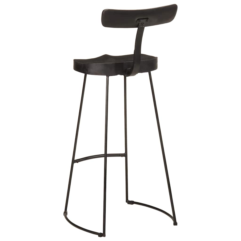 Bar Stools 2 τεμάχια Μαύρο 49x43x103 cm Στερεό ξύλο Mango - Pakobazaar