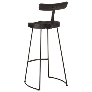 Bar Stools 2 τεμάχια Μαύρο 49x43x103 cm Στερεό ξύλο Mango - Pakobazaar