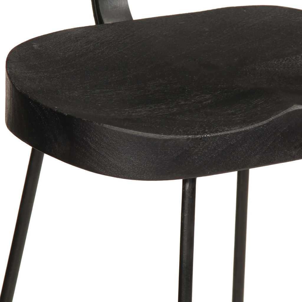 Bar Stools 2 τεμάχια Μαύρο 49x43x103 cm Στερεό ξύλο Mango - Pakobazaar