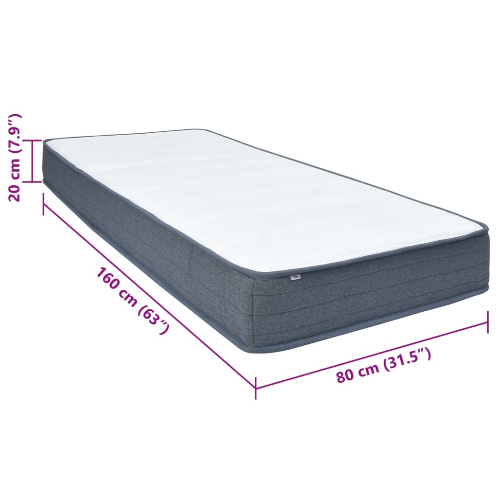 Στρώμα Boxspring 160x80x20 εκ. μέτριας απαλότητας Υφασμάτινο
