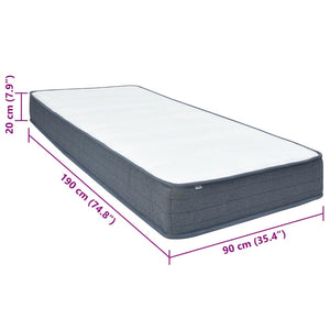 Στρώμα Boxspring 190x90x20 εκ. μέτριας απαλότητας Υφασμάτινο - Pakobazaar