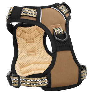 Λουρί Σκύλου με Αντανακλαστικές Λωρίδες Ρυθμιζόμενο Καφέ S