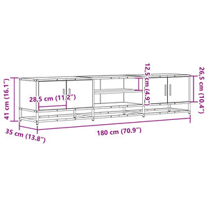 Έπιπλο Τηλεόρασης Sonoma Δρυς 180x35x41 εκ. Επεξ. Ξύλο