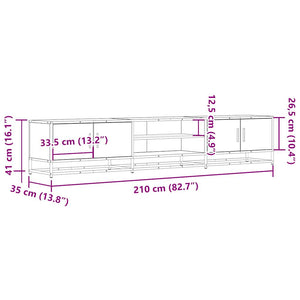 Έπιπλο Τηλεόρασης Sonoma Δρυς 210x35x41 εκ. Επεξ. Ξύλο