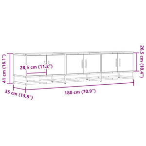 Έπιπλο Τηλεόρασης Μαύρο 180x35x41 εκ. Επεξεργασμένο Ξύλο