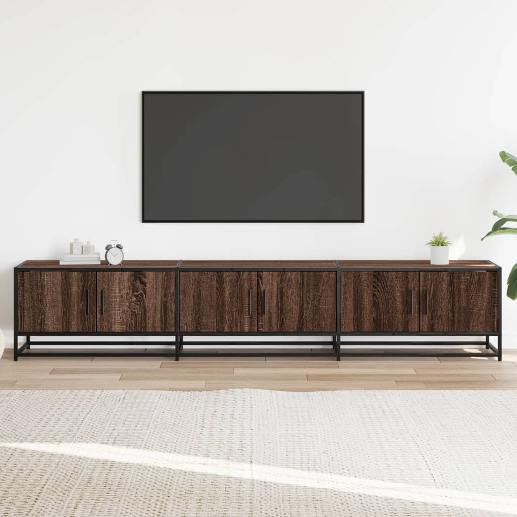 Έπιπλο Τηλεόρασης Καφέ Δρυς 210x35x41 εκ. Επεξεργασμένο Ξύλο
