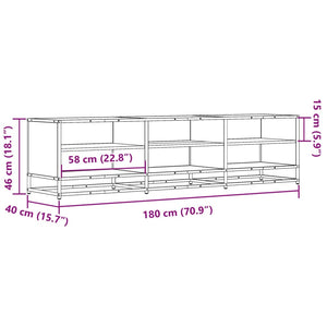 Έπιπλο Τηλεόρασης Καπνιστή Δρυς 180x40x46 εκ. Επεξ. Ξύλο
