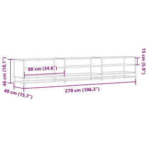 ντουλάπι τηλεόρασης  Μαύρο 270x40x46 cm Κατασκευασμένο ξύλο