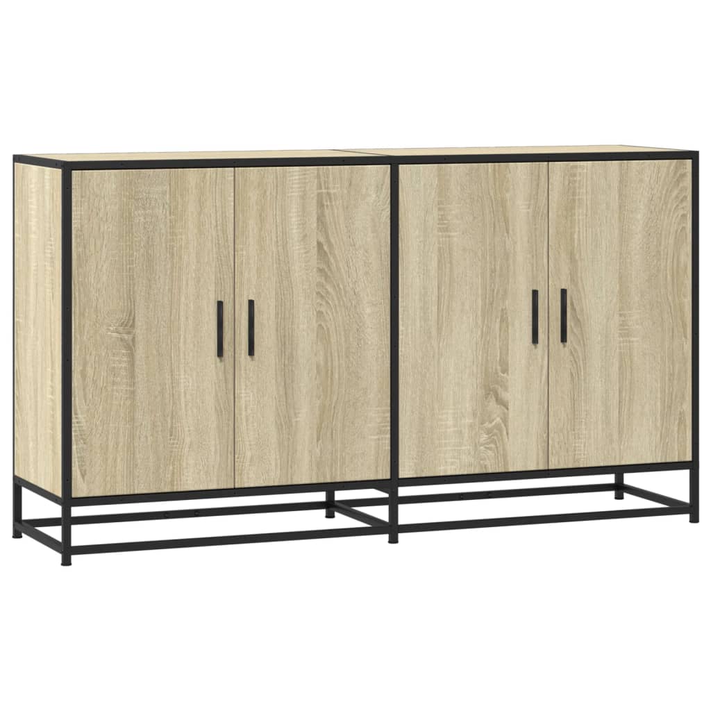 Sideboard Sonoma Oak 134x35x76 cm Κατασκευασμένο ξύλο - Pakobazaar