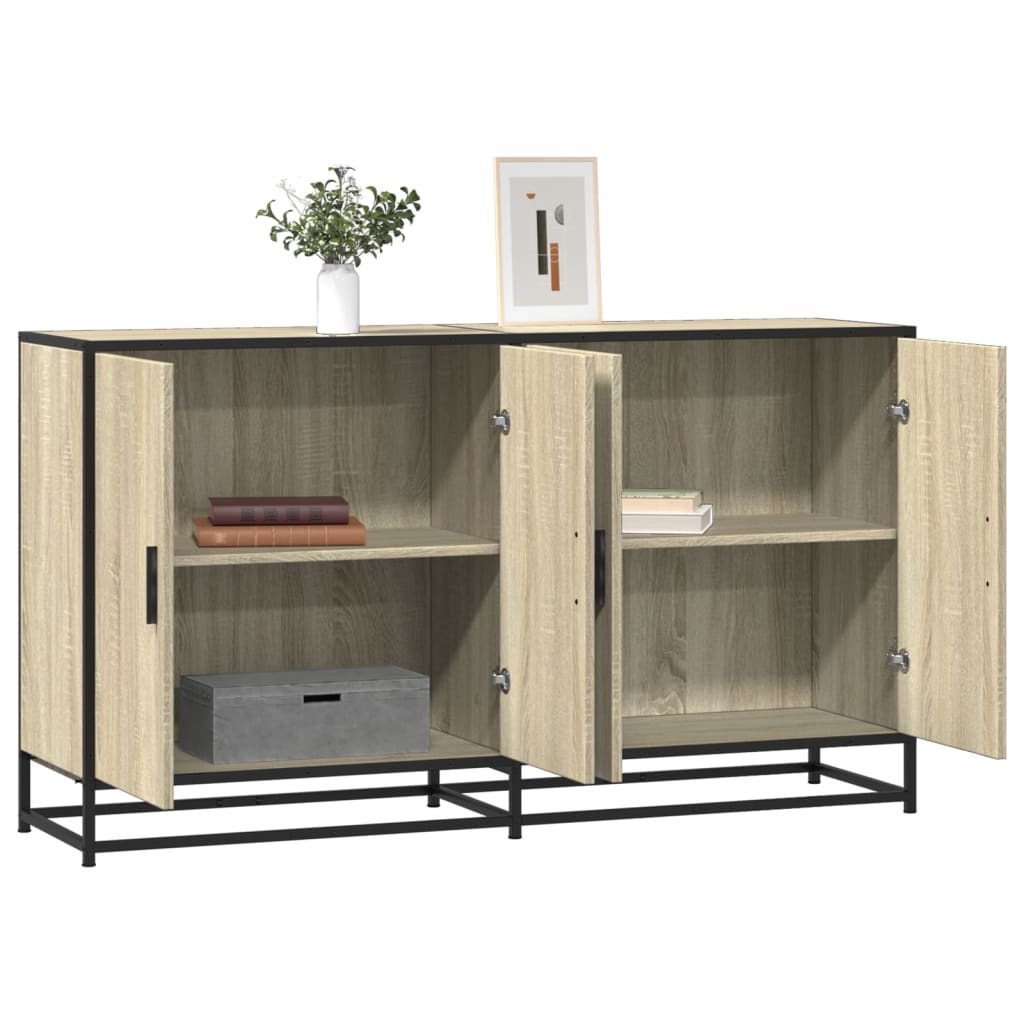 Sideboard Sonoma Oak 134x35x76 cm Κατασκευασμένο ξύλο - Pakobazaar