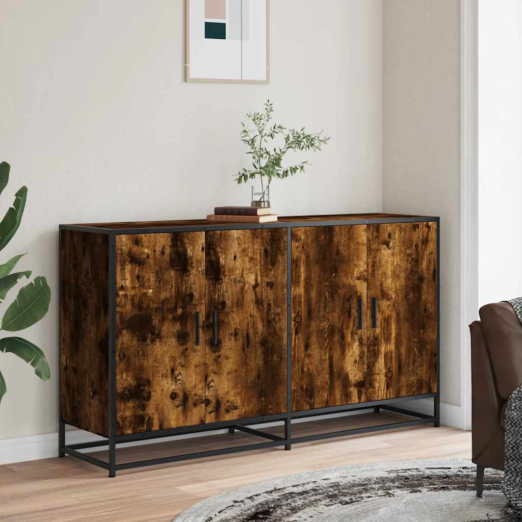 Sideboard Καπνιστή δρυς 134x35x76 cm Ξύλινη κατασκευή