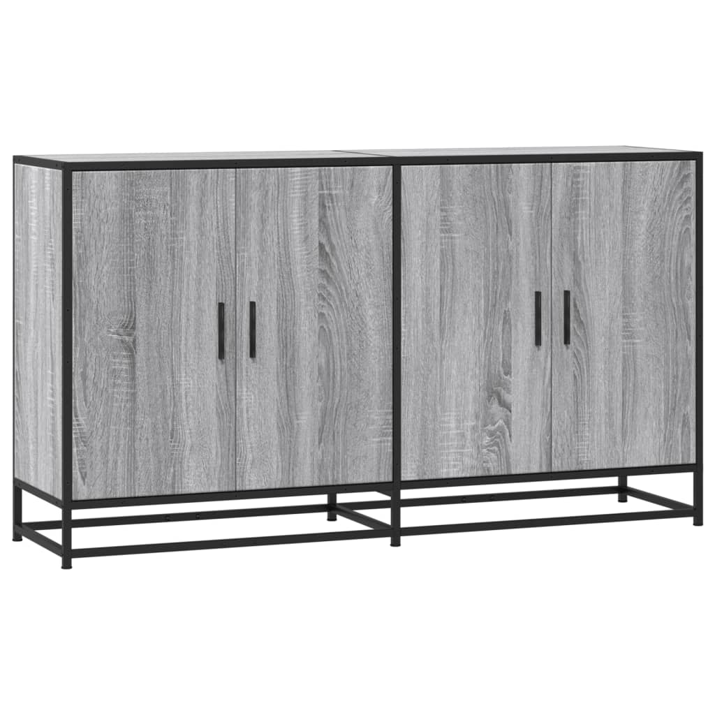 Sideboard Grey Sonoma 134x35x76 cm Ξύλινο μηχανουργικό ξύλο