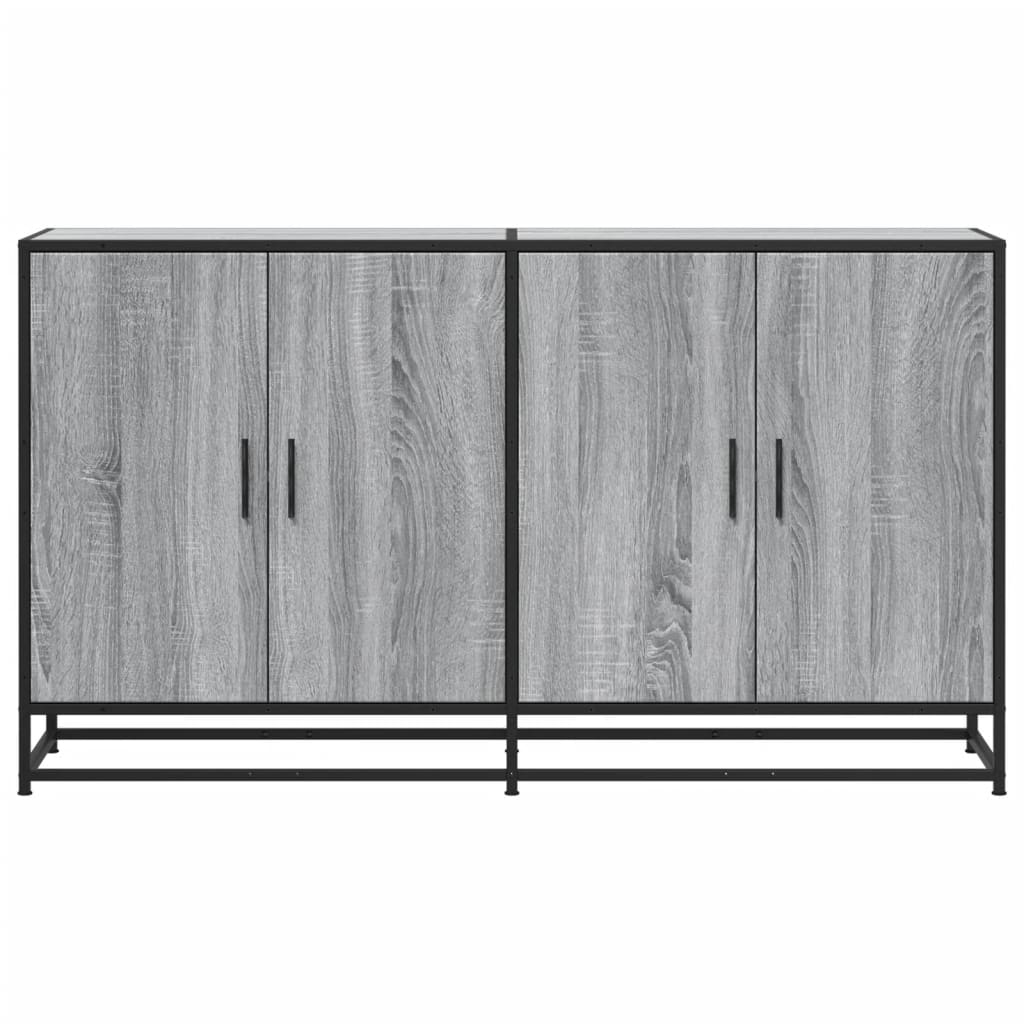 Sideboard Grey Sonoma 134x35x76 cm Ξύλινο μηχανουργικό ξύλο