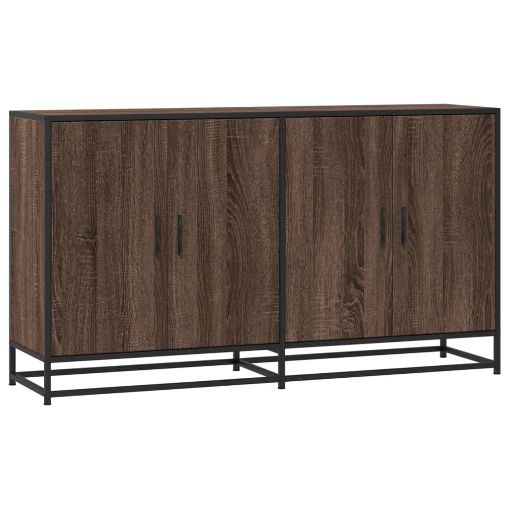 Sideboard καφέ δρυς 134x35x76 cm Κατασκευασμένο ξύλο