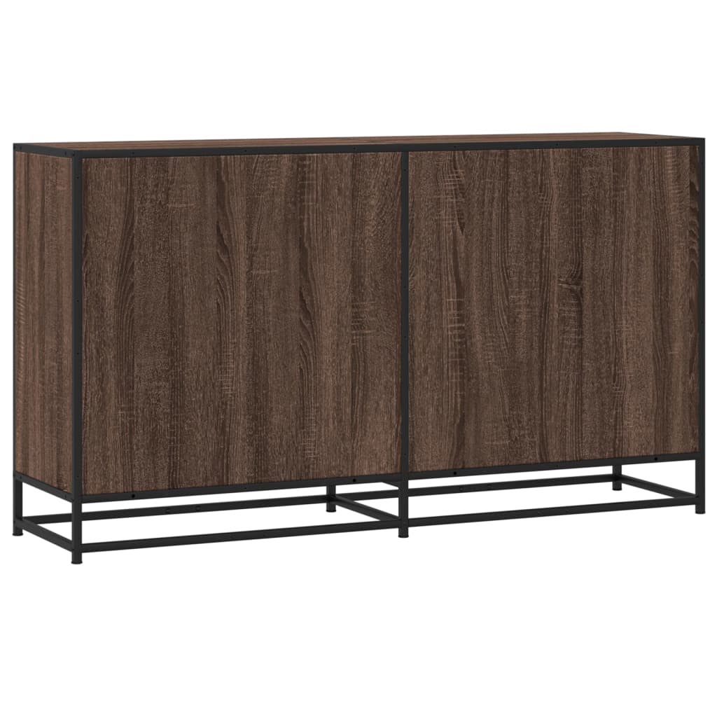 Sideboard καφέ δρυς 134x35x76 cm Κατασκευασμένο ξύλο