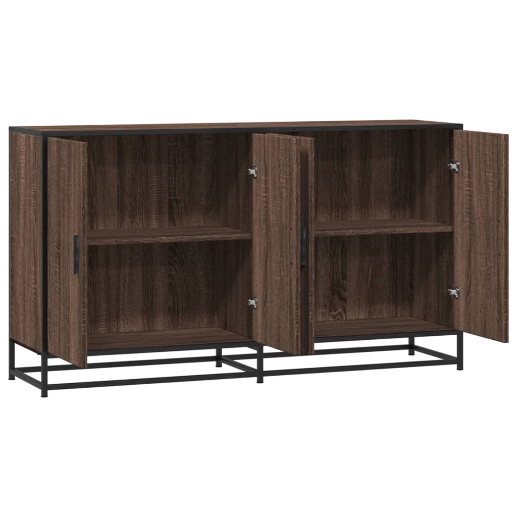 Sideboard καφέ δρυς 134x35x76 cm Κατασκευασμένο ξύλο