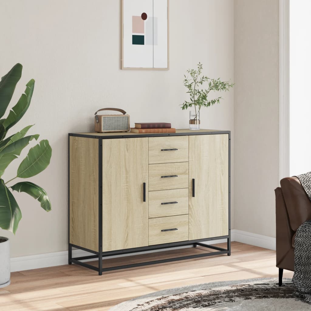 Sideboard Sonoma Oak 92x35x76 cm Κατασκευασμένο ξύλο