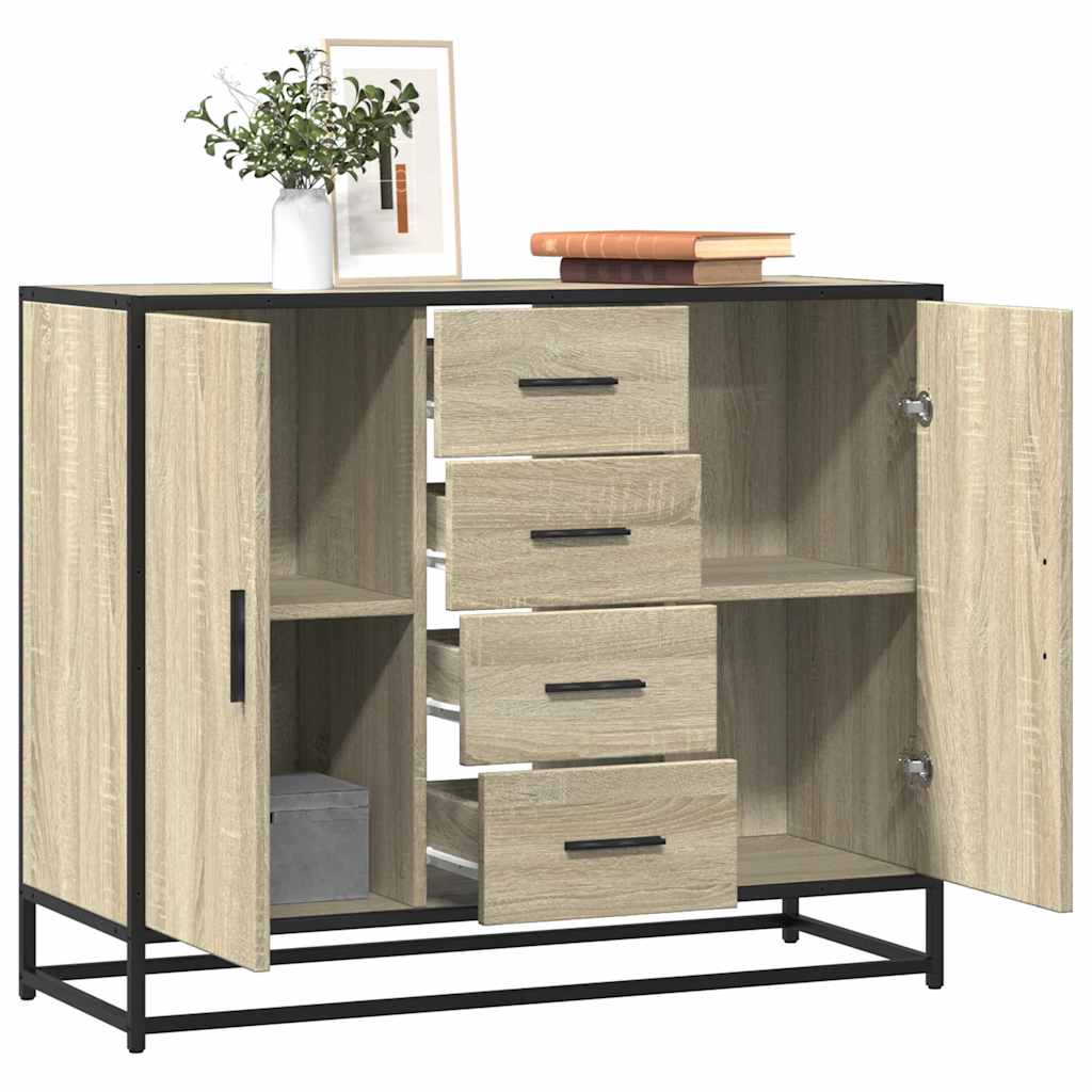Sideboard Sonoma Oak 92x35x76 cm Κατασκευασμένο ξύλο