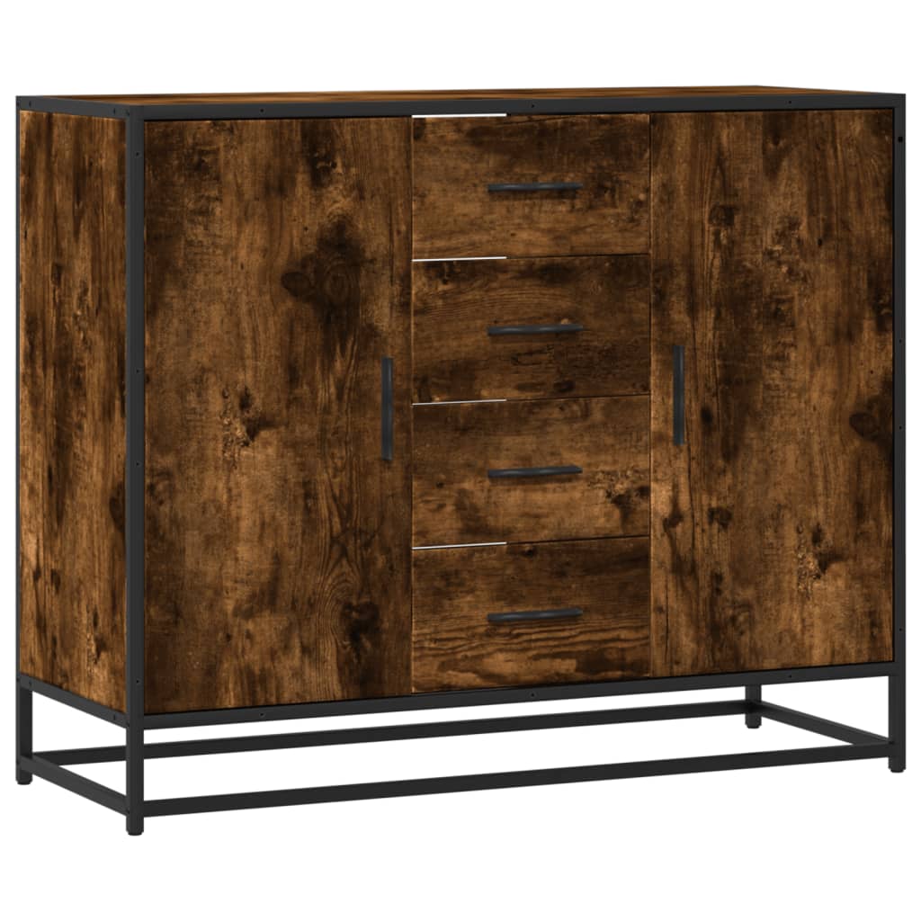 Sideboard Καπνιστή δρυς 92x35x76 cm Κατασκευασμένο ξύλο - Pakobazaar