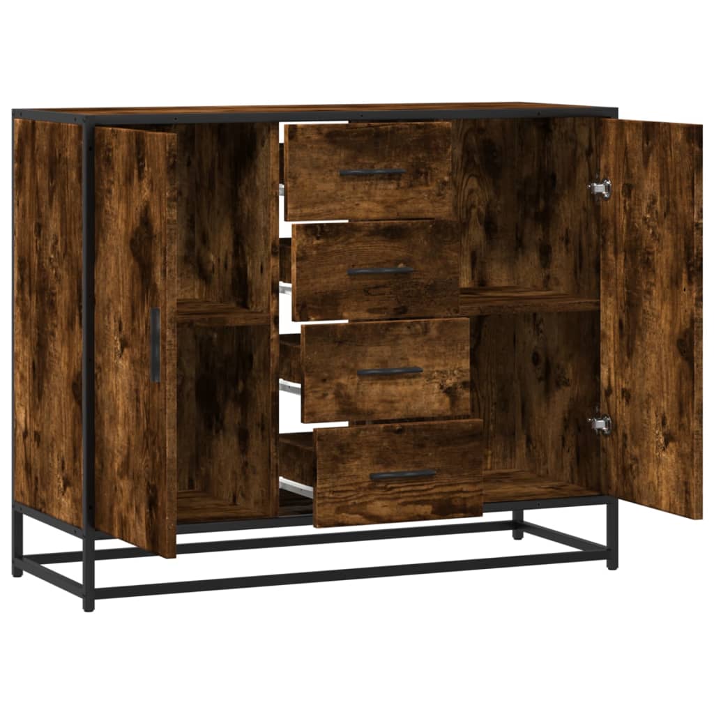 Sideboard Καπνιστή δρυς 92x35x76 cm Κατασκευασμένο ξύλο - Pakobazaar