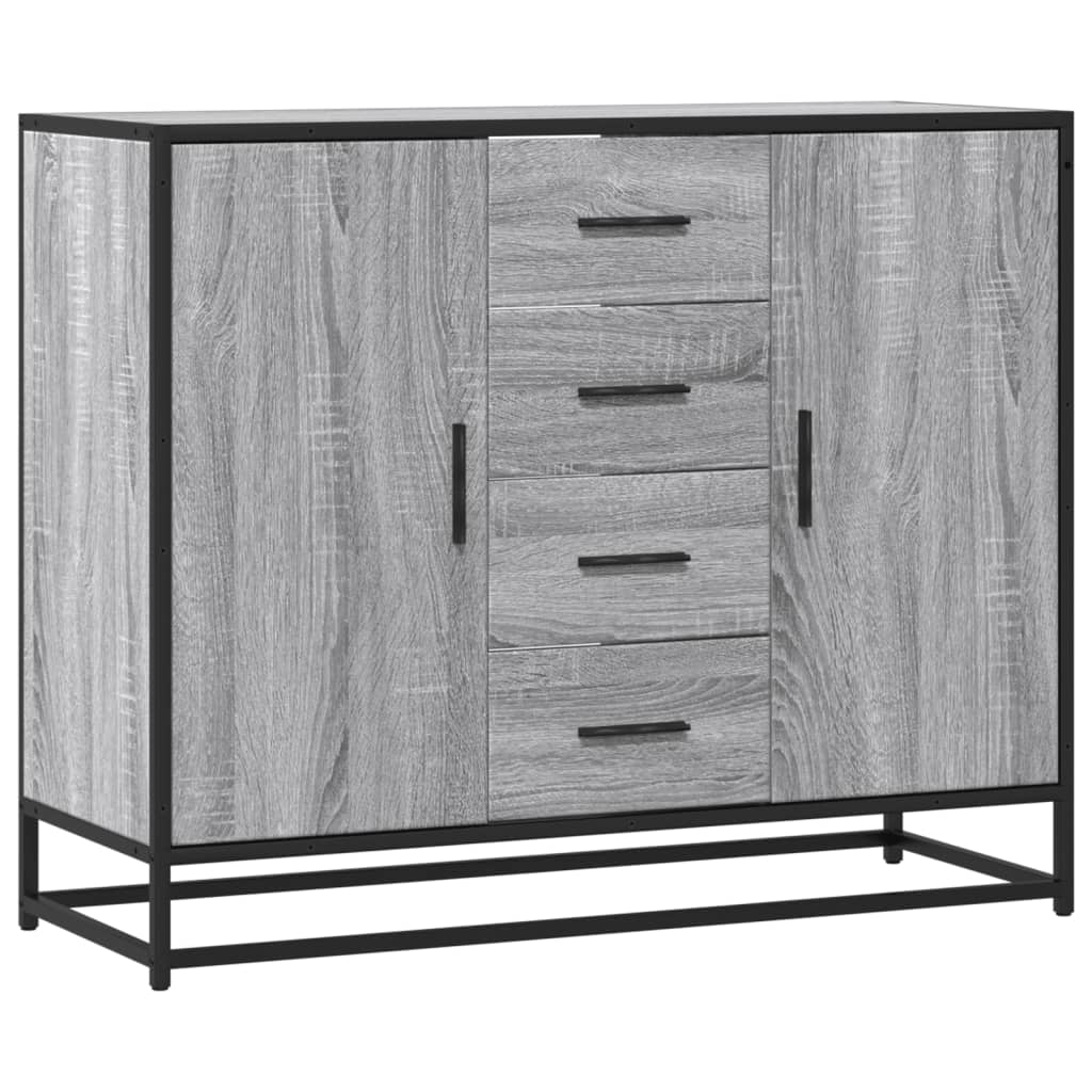 Sideboard Γκρι Sonoma 92x35x76 cm Ξύλινο μηχανουργικό ξύλο