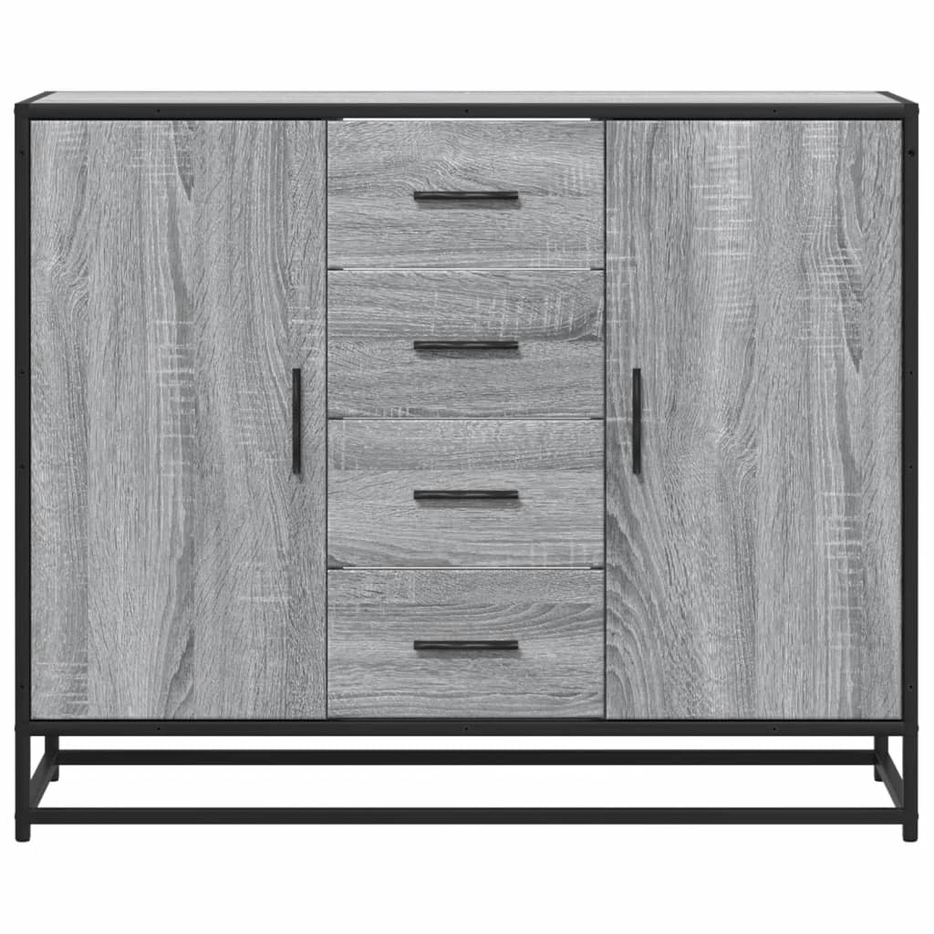 Sideboard Γκρι Sonoma 92x35x76 cm Ξύλινο μηχανουργικό ξύλο