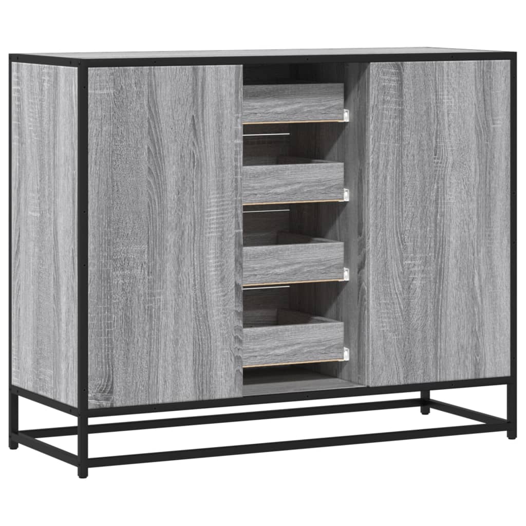 Sideboard Γκρι Sonoma 92x35x76 cm Ξύλινο μηχανουργικό ξύλο