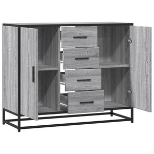 Sideboard Γκρι Sonoma 92x35x76 cm Ξύλινο μηχανουργικό ξύλο