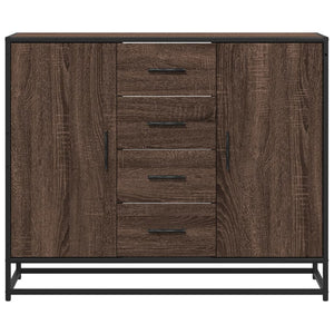 Sideboard καφέ δρυς 92x35x76 cm Ξύλινο μηχανουργικό ξύλο