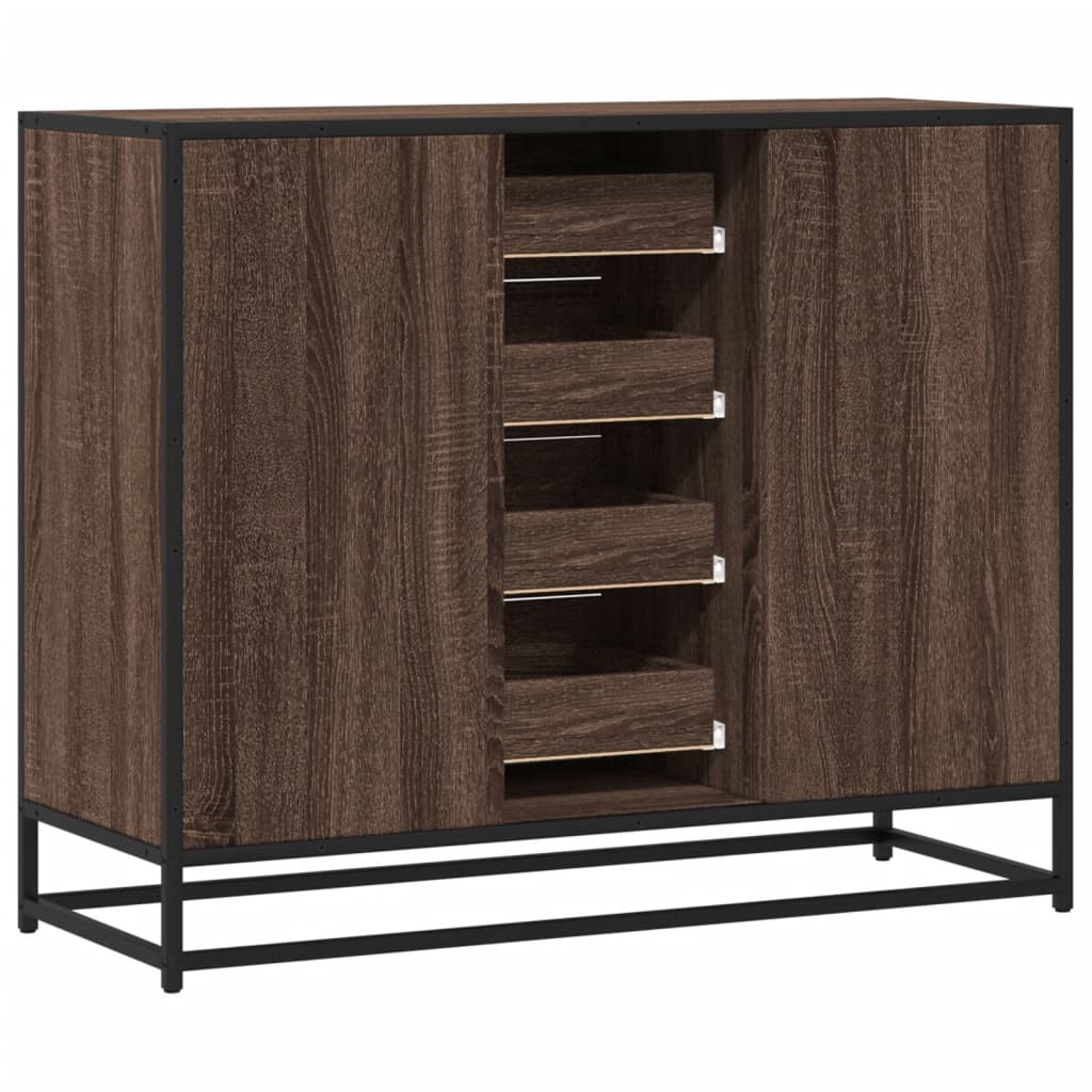 Sideboard καφέ δρυς 92x35x76 cm Ξύλινο μηχανουργικό ξύλο