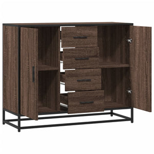Sideboard καφέ δρυς 92x35x76 cm Ξύλινο μηχανουργικό ξύλο