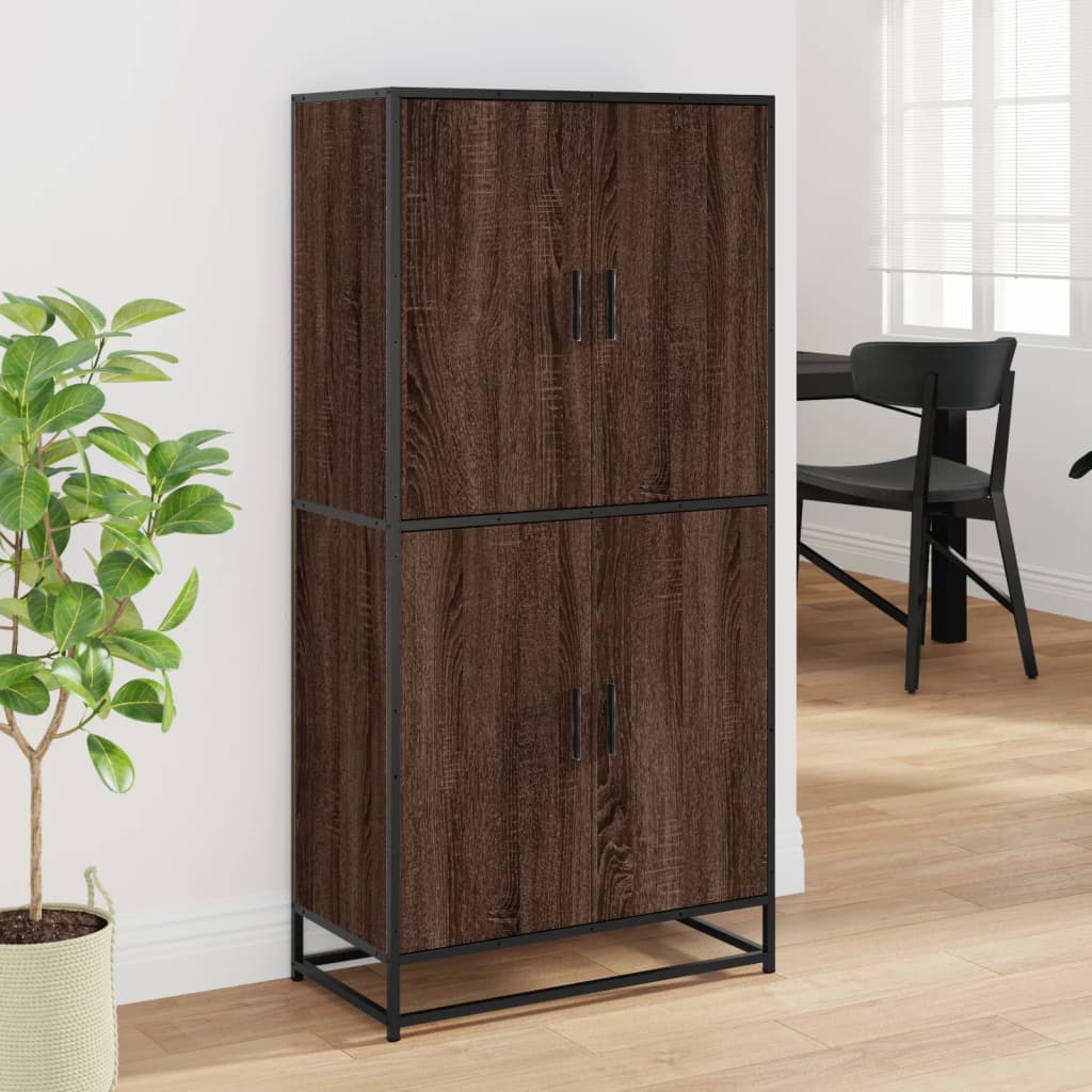 Highboard καφέ δρυς 68x35x139 cm Ξύλινο μηχανουργικό ξύλο