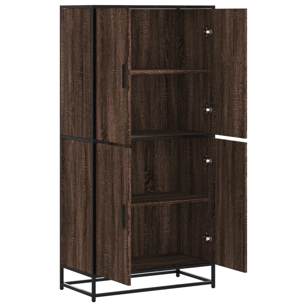 Highboard καφέ δρυς 68x35x139 cm Ξύλινο μηχανουργικό ξύλο