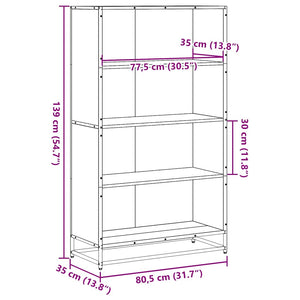 Βιβλιοθήκη Sonoma Oak 80,5x35x139 cm Ξύλινη κατασκευή