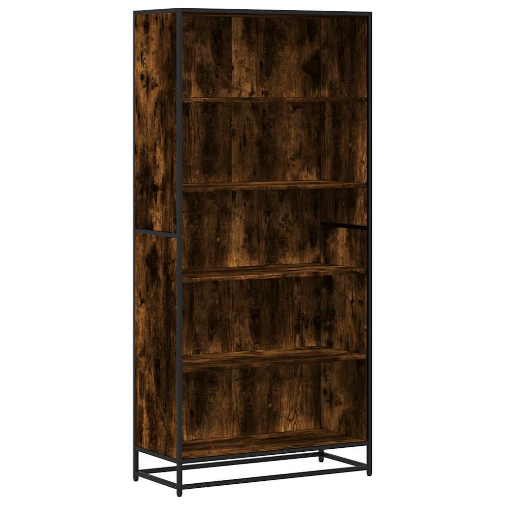 Βιβλιοθήκη καπνιστή βελανιδιά 80,5x35x170,5 cm Ξύλινη κατασκευή
