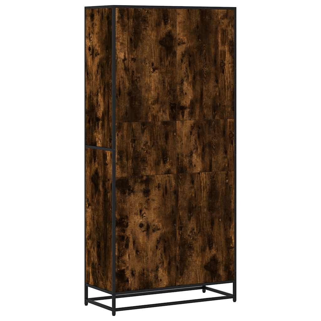 Βιβλιοθήκη καπνιστή βελανιδιά 80,5x35x170,5 cm Ξύλινη κατασκευή