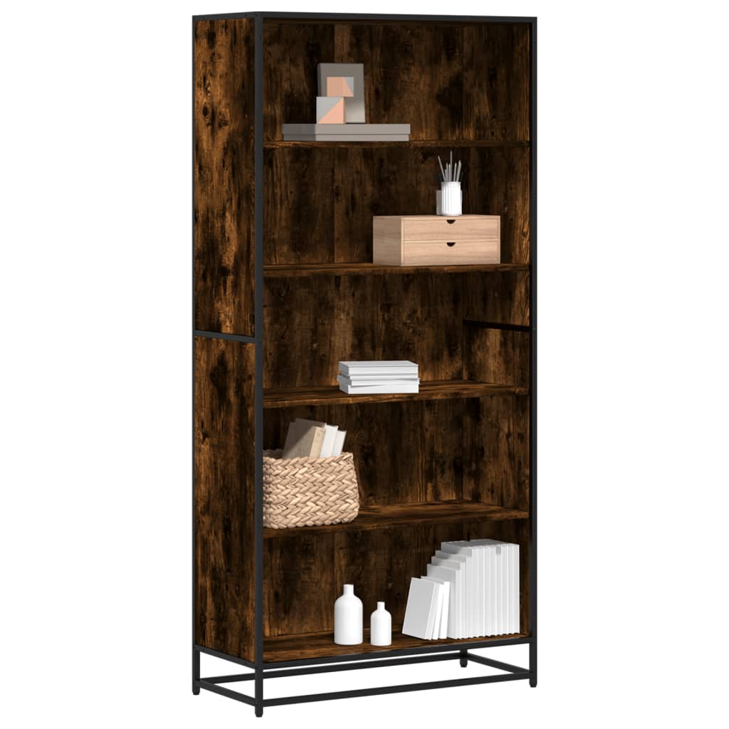 Βιβλιοθήκη καπνιστή βελανιδιά 80,5x35x170,5 cm Ξύλινη κατασκευή