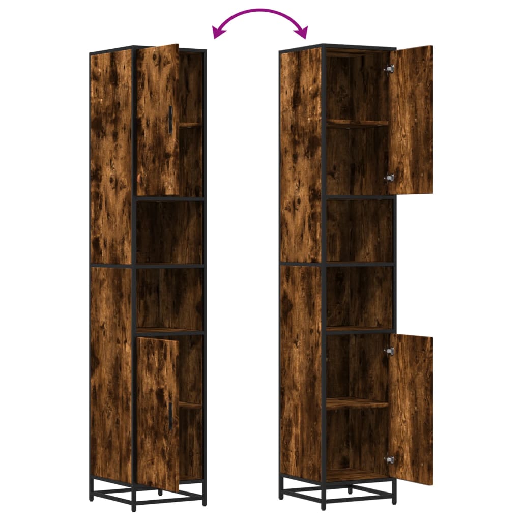 Ντουλάπι μπάνιου καπνιστή δρυς Επεξεργασμένο ξύλο και μέταλλο