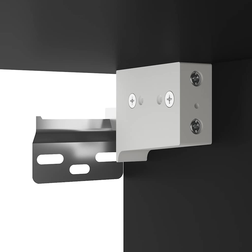 Σετ Επίπλων Μπάνιου 2 Τεμαχίων Μαύρο από Επεξεργασμένο Ξύλο - Pakobazaar