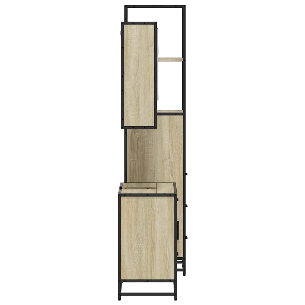 Σετ Επίπλων Μπάνιου 3 Τεμαχίων Sonoma Δρυς Επεξεργασμένο Ξύλο