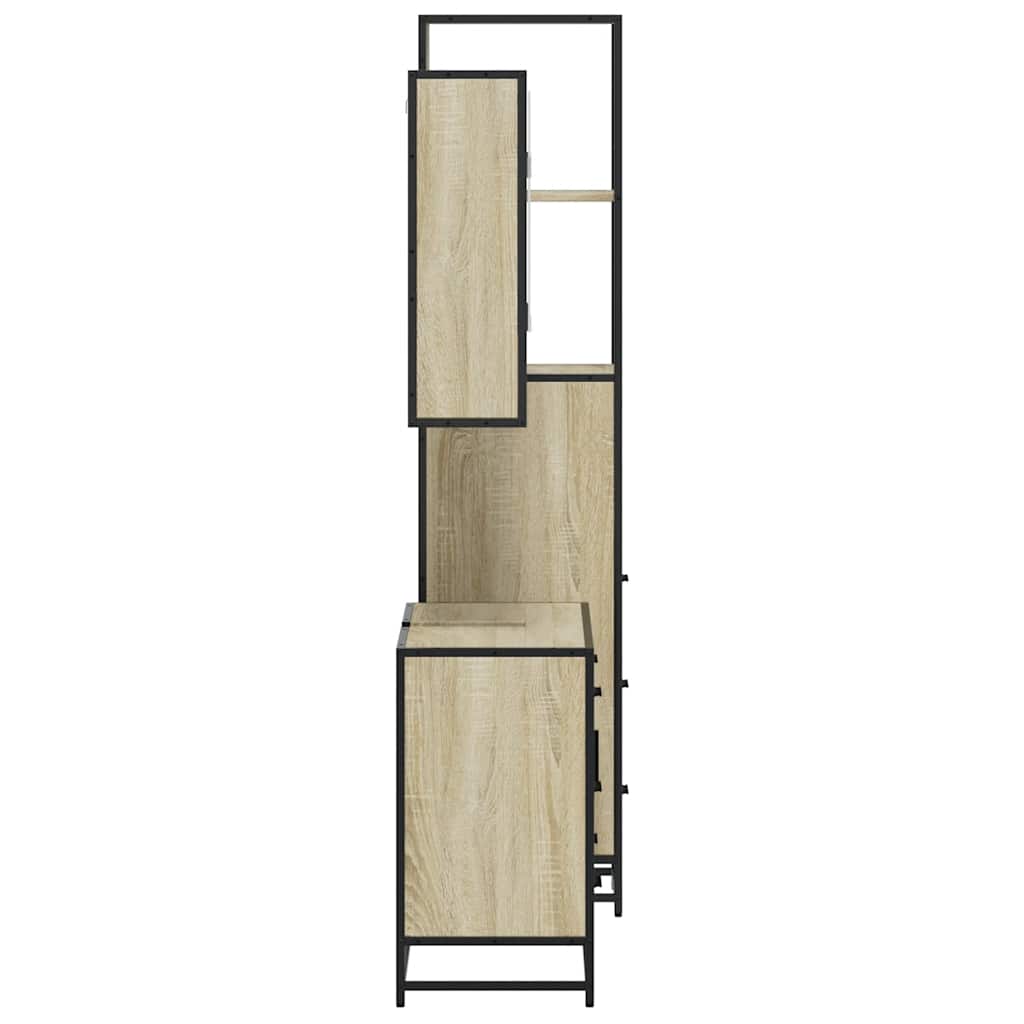 Σετ Επίπλων Μπάνιου 3 Τεμαχίων Sonoma Δρυς Επεξεργασμένο Ξύλο